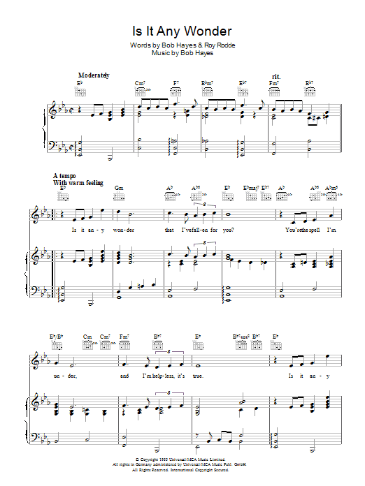 Learn to play Joni James Is It Any Wonder sheet music for Piano, Vocal & Guitar (Right-Hand Melody) in minutes. Joni James Is It Any Wonder sheet music preview music notes and score for Piano, Vocal & Guitar (Right-Hand Melody) including 3 page(s)