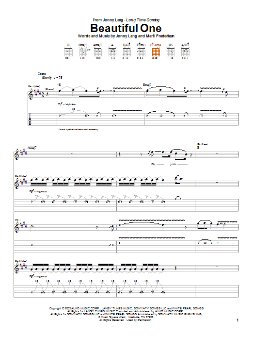 Learn to play Jonny Lang Beautiful One sheet music for Guitar Tab in minutes. Jonny Lang Beautiful One sheet music preview music notes and score for Guitar Tab including 10 page(s)