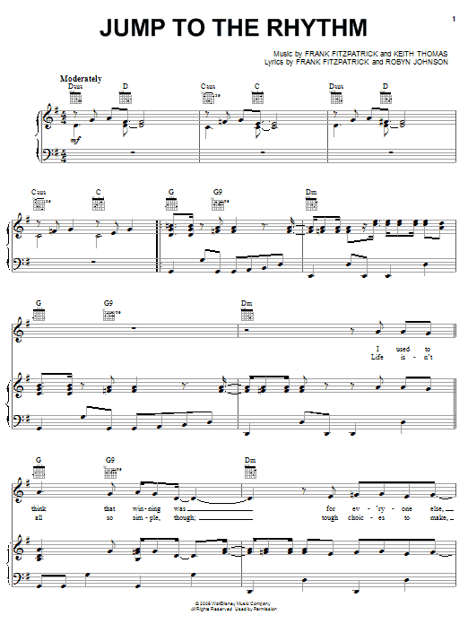 Learn to play Jordan Pruitt Jump To The Rhythm sheet music for Piano, Vocal & Guitar (Right-Hand Melody) in minutes. Jordan Pruitt Jump To The Rhythm sheet music preview music notes and score for Piano, Vocal & Guitar (Right-Hand Melody) including 7 page(s)