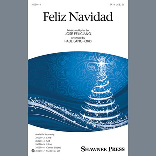 Download or print Jose Feliciano Feliz Navidad (arr. Paul Langford) Sheet Music Printable PDF 13-page score for Christmas / arranged 2-Part Choir SKU: 426440.