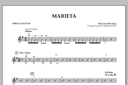 Learn to play Jose Hernandez Marieta - Vihuela/Guitar sheet music for Concert Band in minutes. Jose Hernandez Marieta - Vihuela/Guitar sheet music notes and chords