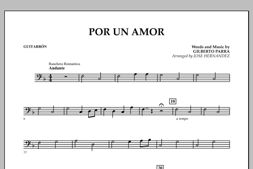 Learn to play Jose Hernandez Por Un Amor - Guitarron sheet music for Concert Band in minutes. Jose Hernandez Por Un Amor - Guitarron sheet music notes and chords