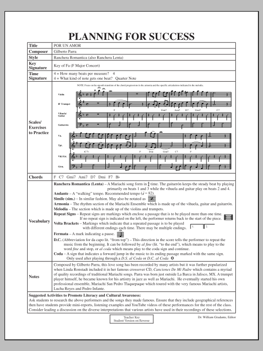 Learn to play Jose Hernandez Por Un Amor - Planning for Success sheet music for Concert Band in minutes. Jose Hernandez Por Un Amor - Planning for Success sheet music notes and chords