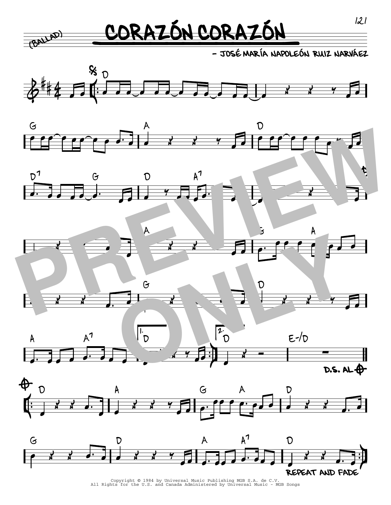 Learn to play Jose Maria Napoleon Ruiz Narva Corazon Corazon sheet music for Real Book – Melody & Chords in minutes. Jose Maria Napoleon Ruiz Narva Corazon Corazon sheet music preview music notes and score for Real Book – Melody & Chords including 1 page(s)