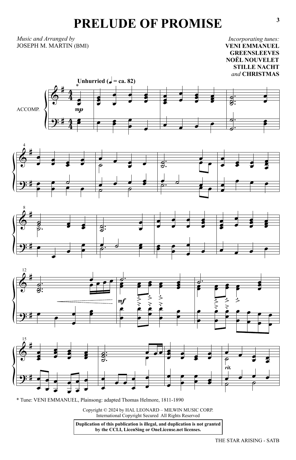 Joseph M. Martin The Star Arising: A Cantata For Christmas sheet music, chords, lyrics - Printable PDF for SATB Choir