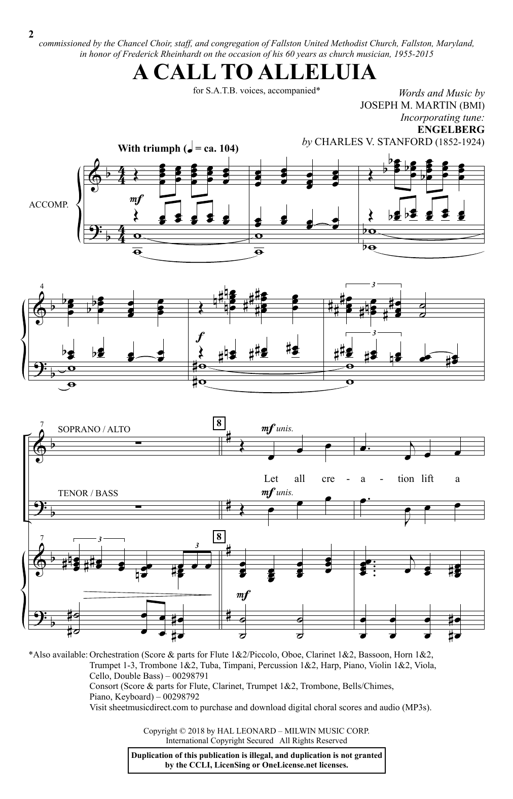 Learn to play Joseph M. Martin A Call To Alleluia sheet music for SATB Choir in minutes. Joseph M. Martin A Call To Alleluia sheet music preview music notes and score for SATB Choir including 11 page(s)