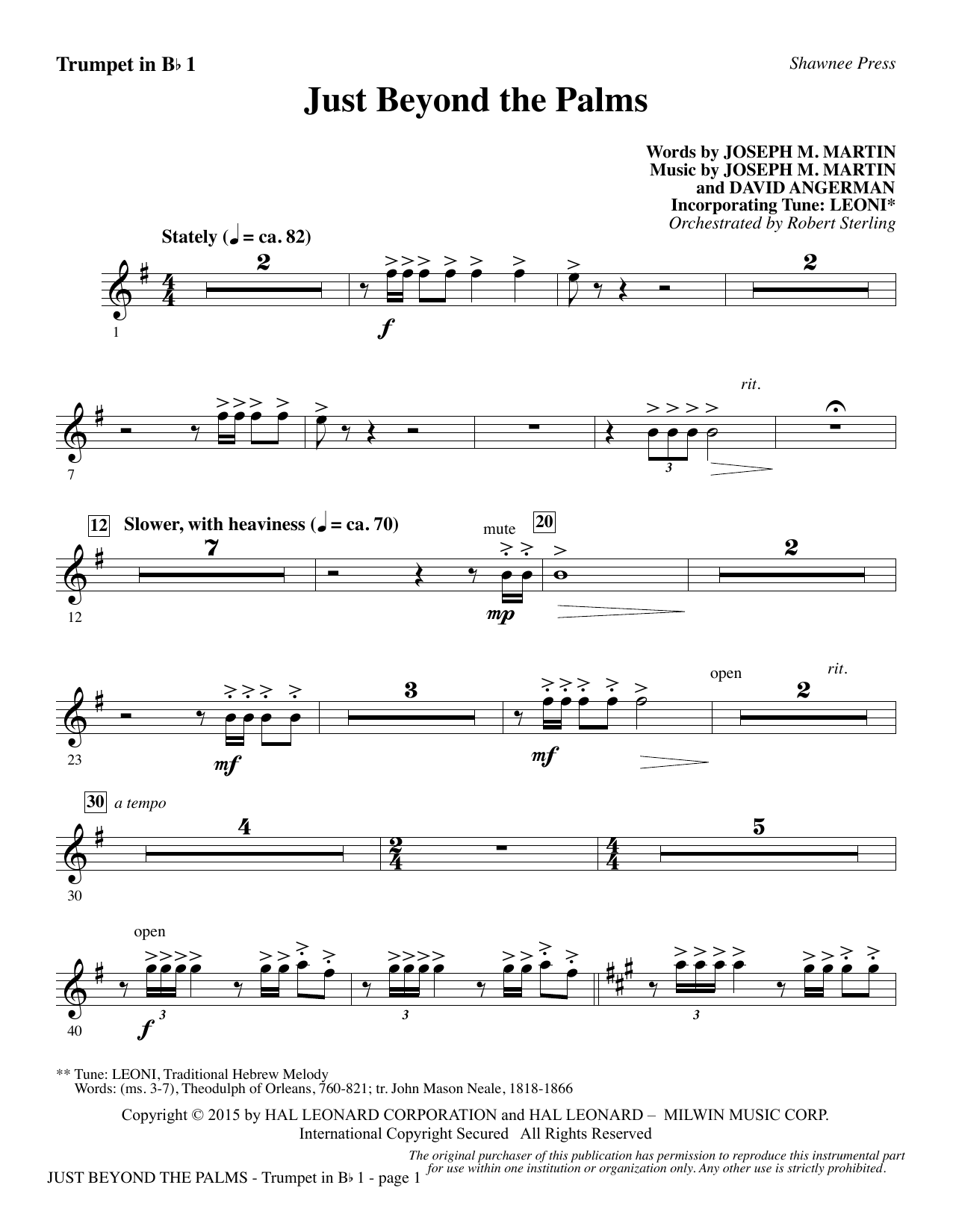 Learn to play Joseph M. Martin Just Beyond the Palms - Bb Trumpet 1 sheet music for Choir Instrumental Pak in minutes. Joseph M. Martin Just Beyond the Palms - Bb Trumpet 1 sheet music preview music notes and score for Choir Instrumental Pak including 2 page(s)