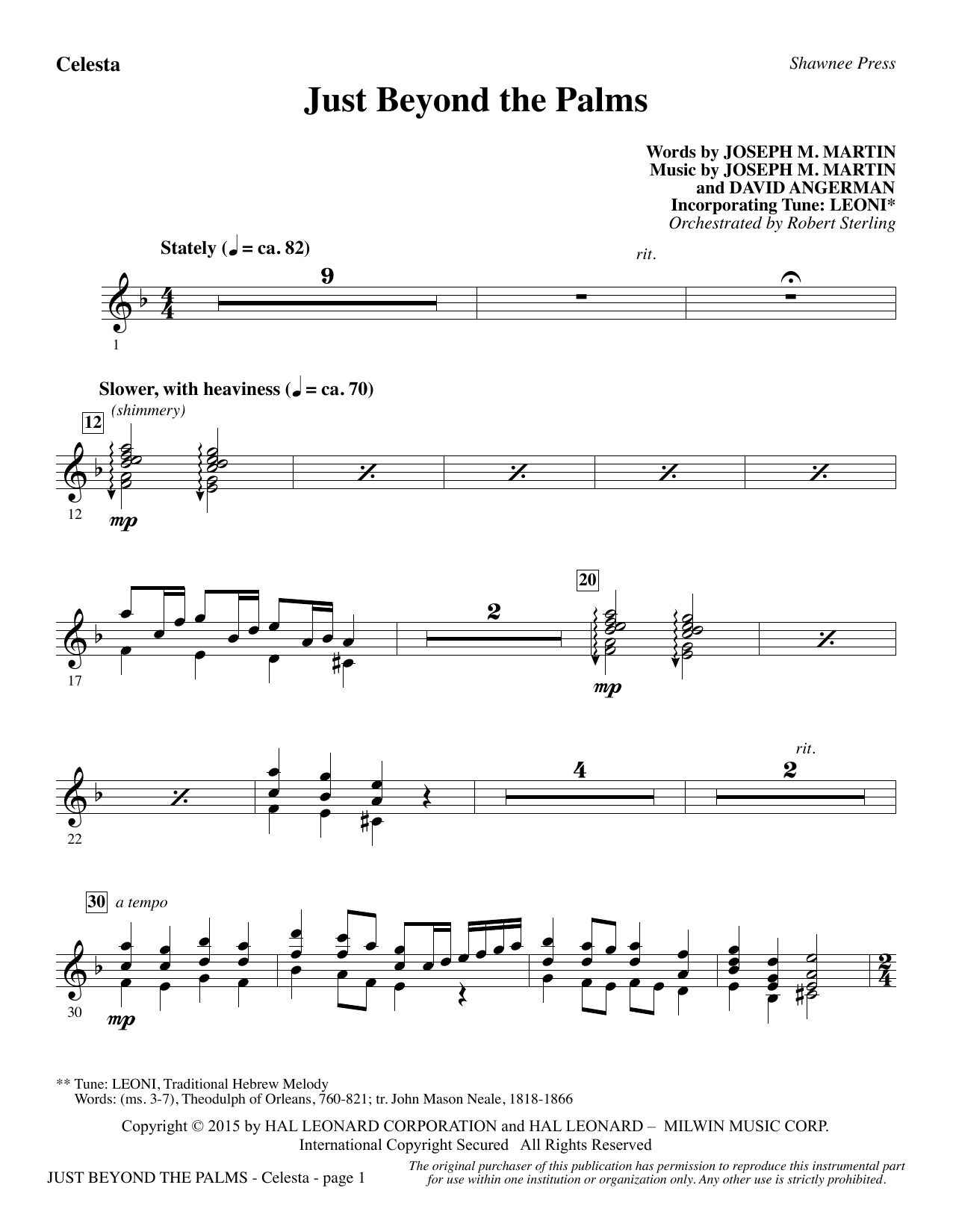 Learn to play Joseph M. Martin Just Beyond the Palms - Celesta sheet music for Choir Instrumental Pak in minutes. Joseph M. Martin Just Beyond the Palms - Celesta sheet music preview music notes and score for Choir Instrumental Pak including 2 page(s)