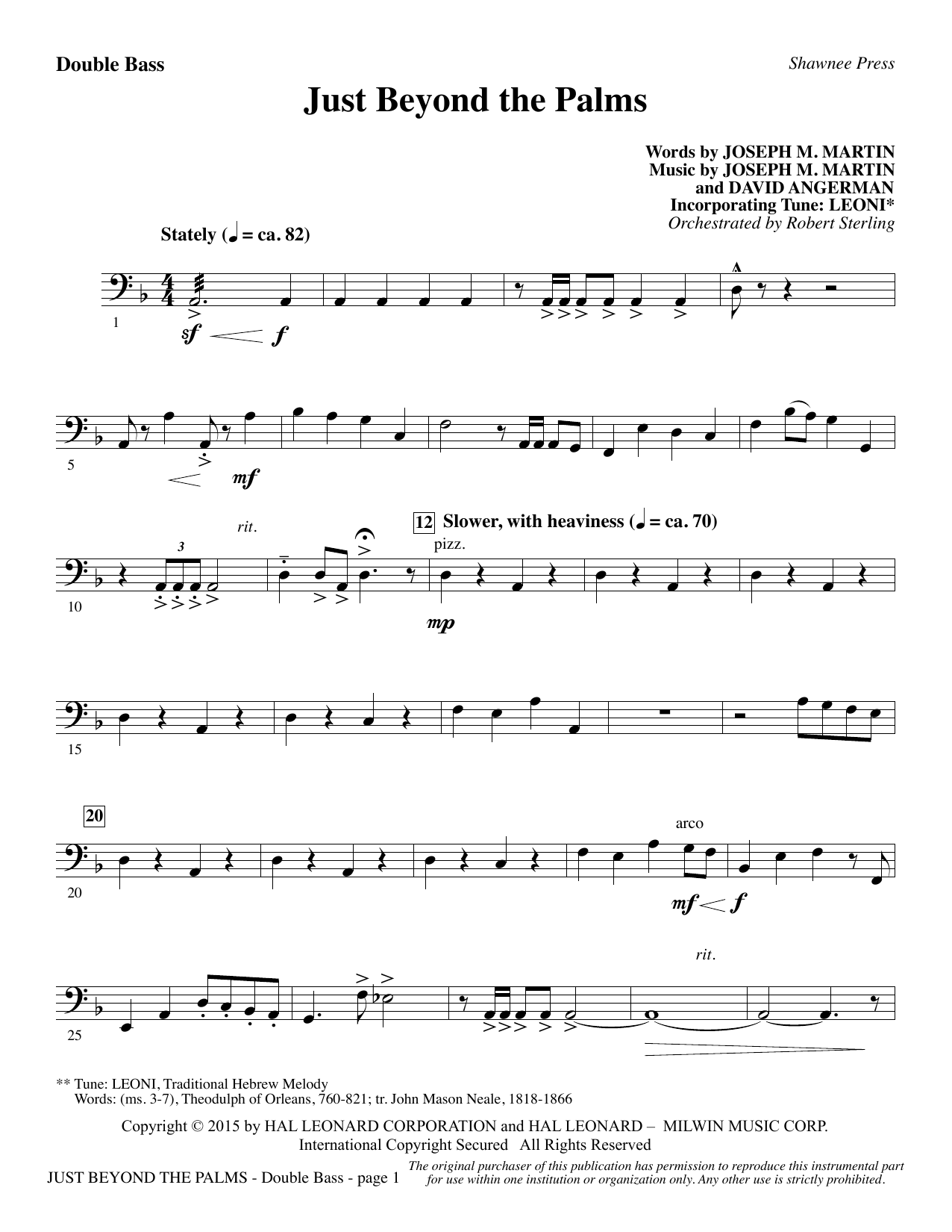 Learn to play Joseph M. Martin Just Beyond the Palms - Double Bass sheet music for Choir Instrumental Pak in minutes. Joseph M. Martin Just Beyond the Palms - Double Bass sheet music preview music notes and score for Choir Instrumental Pak including 2 page(s)