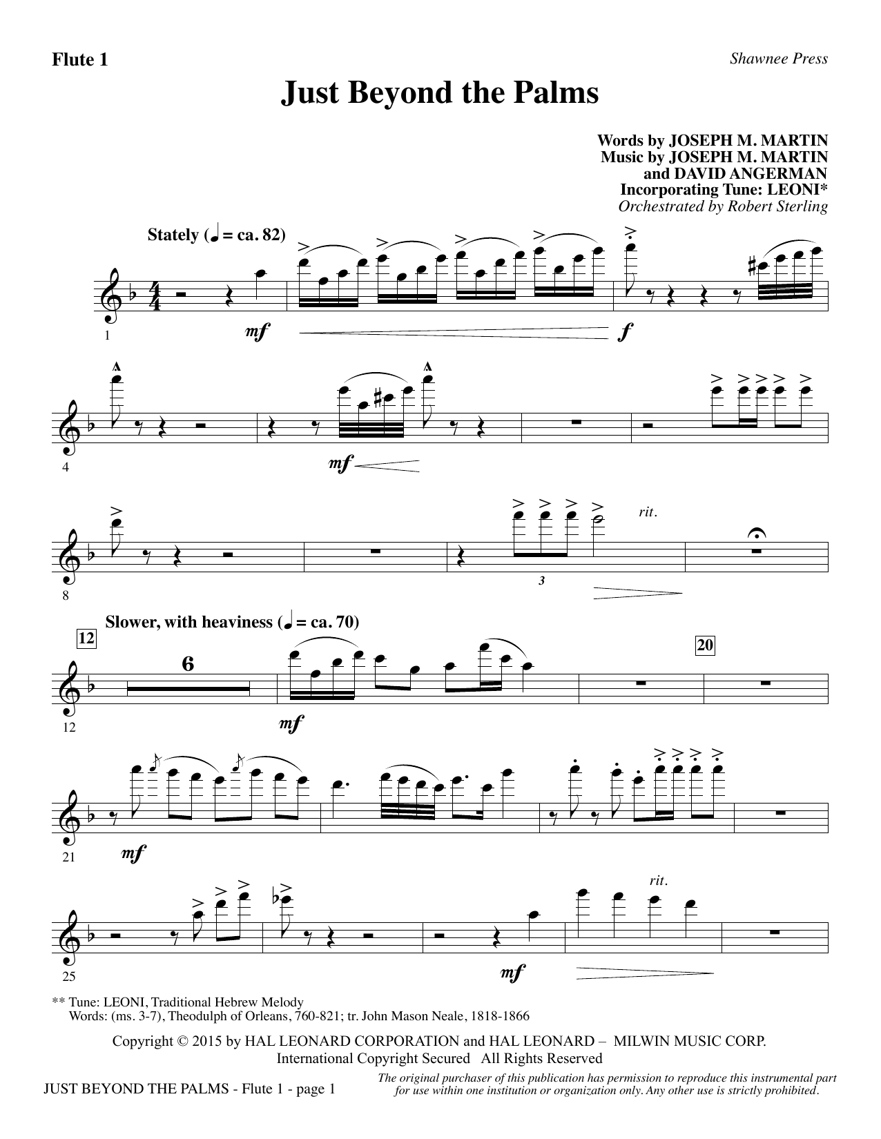 Learn to play Joseph M. Martin Just Beyond the Palms - Flute 1 sheet music for Choir Instrumental Pak in minutes. Joseph M. Martin Just Beyond the Palms - Flute 1 sheet music preview music notes and score for Choir Instrumental Pak including 2 page(s)