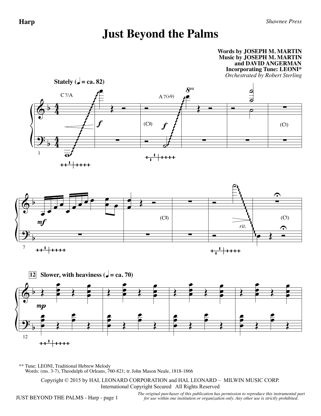 Learn to play Joseph M. Martin Just Beyond the Palms - Harp sheet music for Choir Instrumental Pak in minutes. Joseph M. Martin Just Beyond the Palms - Harp sheet music preview music notes and score for Choir Instrumental Pak including 2 page(s)