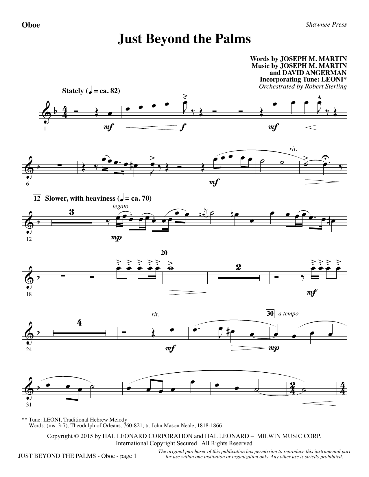 Learn to play Joseph M. Martin Just Beyond the Palms - Oboe sheet music for Choir Instrumental Pak in minutes. Joseph M. Martin Just Beyond the Palms - Oboe sheet music preview music notes and score for Choir Instrumental Pak including 2 page(s)