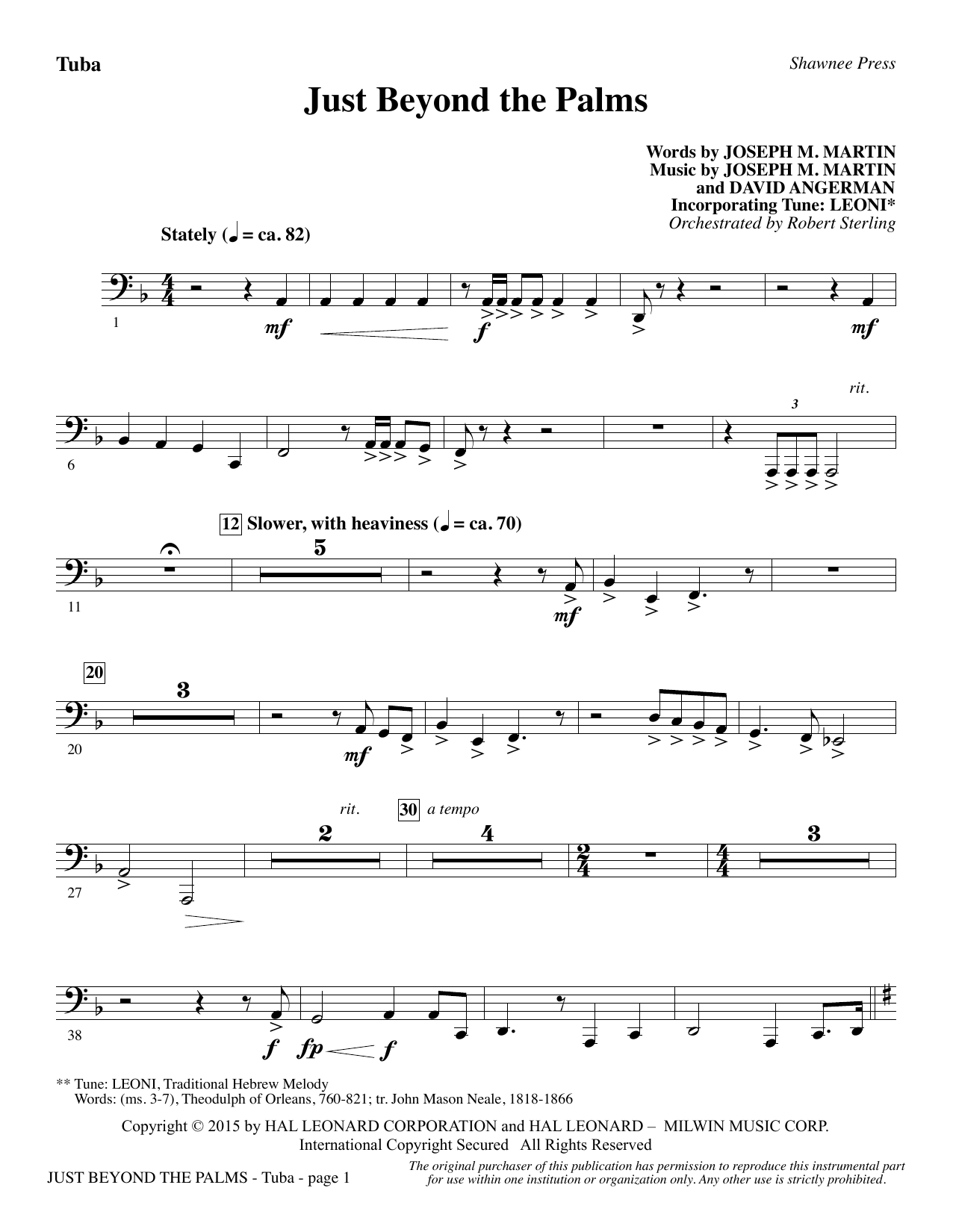 Learn to play Joseph M. Martin Just Beyond the Palms - Tuba sheet music for Choir Instrumental Pak in minutes. Joseph M. Martin Just Beyond the Palms - Tuba sheet music preview music notes and score for Choir Instrumental Pak including 2 page(s)