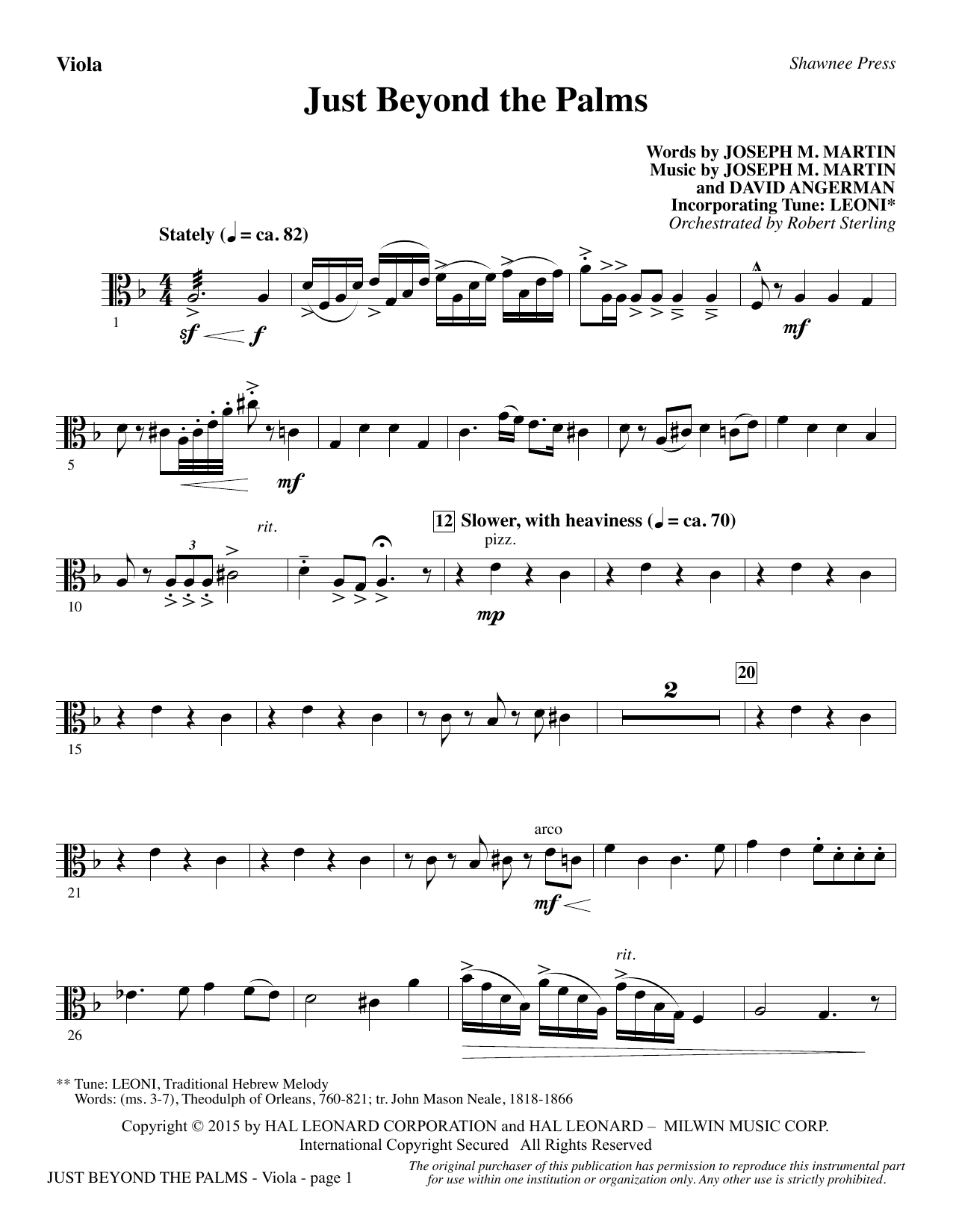 Learn to play Joseph M. Martin Just Beyond the Palms - Viola sheet music for Choir Instrumental Pak in minutes. Joseph M. Martin Just Beyond the Palms - Viola sheet music preview music notes and score for Choir Instrumental Pak including 2 page(s)
