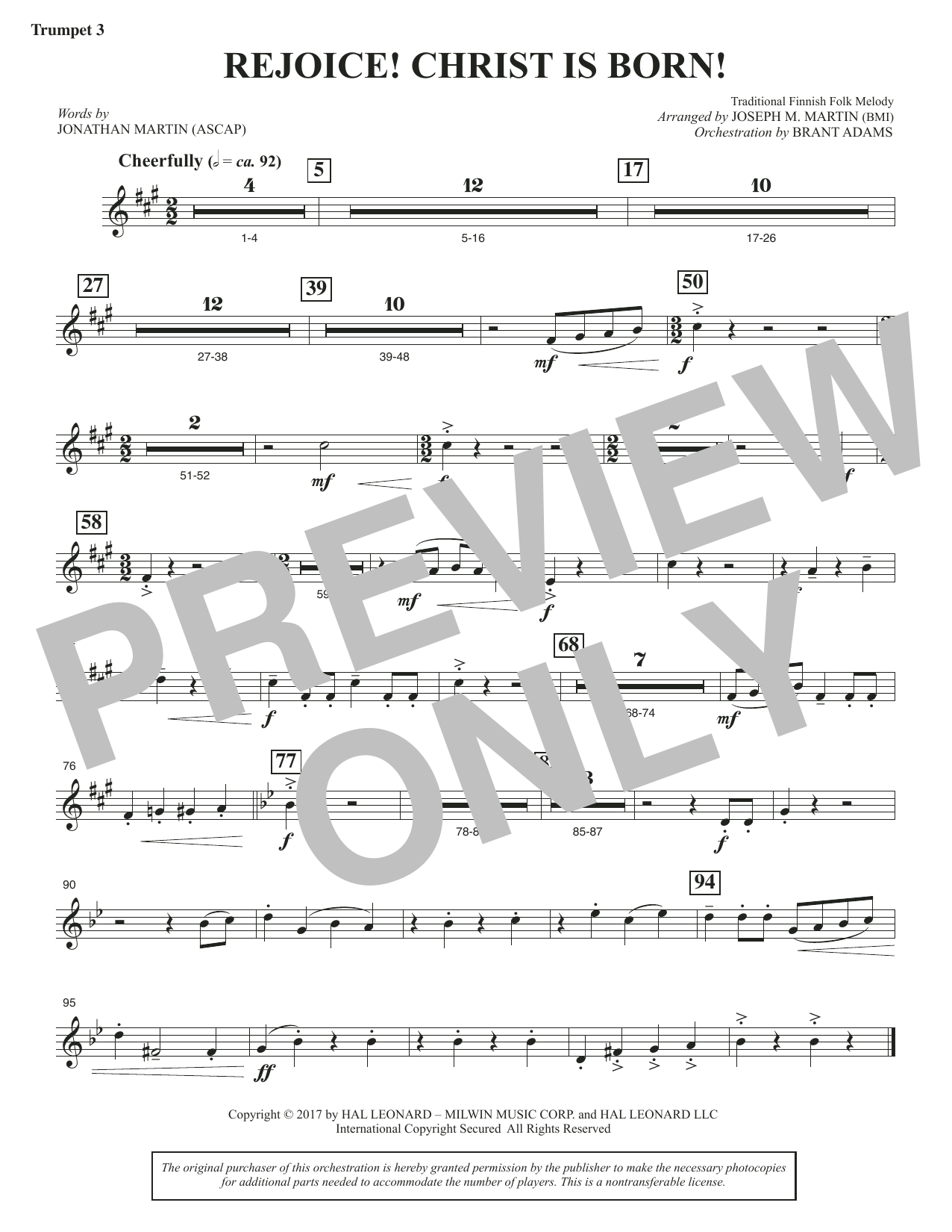 Learn to play Joseph M. Martin Rejoice! Christ Is Born! - Bb Trumpet 3 sheet music for Choir Instrumental Pak in minutes. Joseph M. Martin Rejoice! Christ Is Born! - Bb Trumpet 3 sheet music preview music notes and score for Choir Instrumental Pak including 1 page(s)