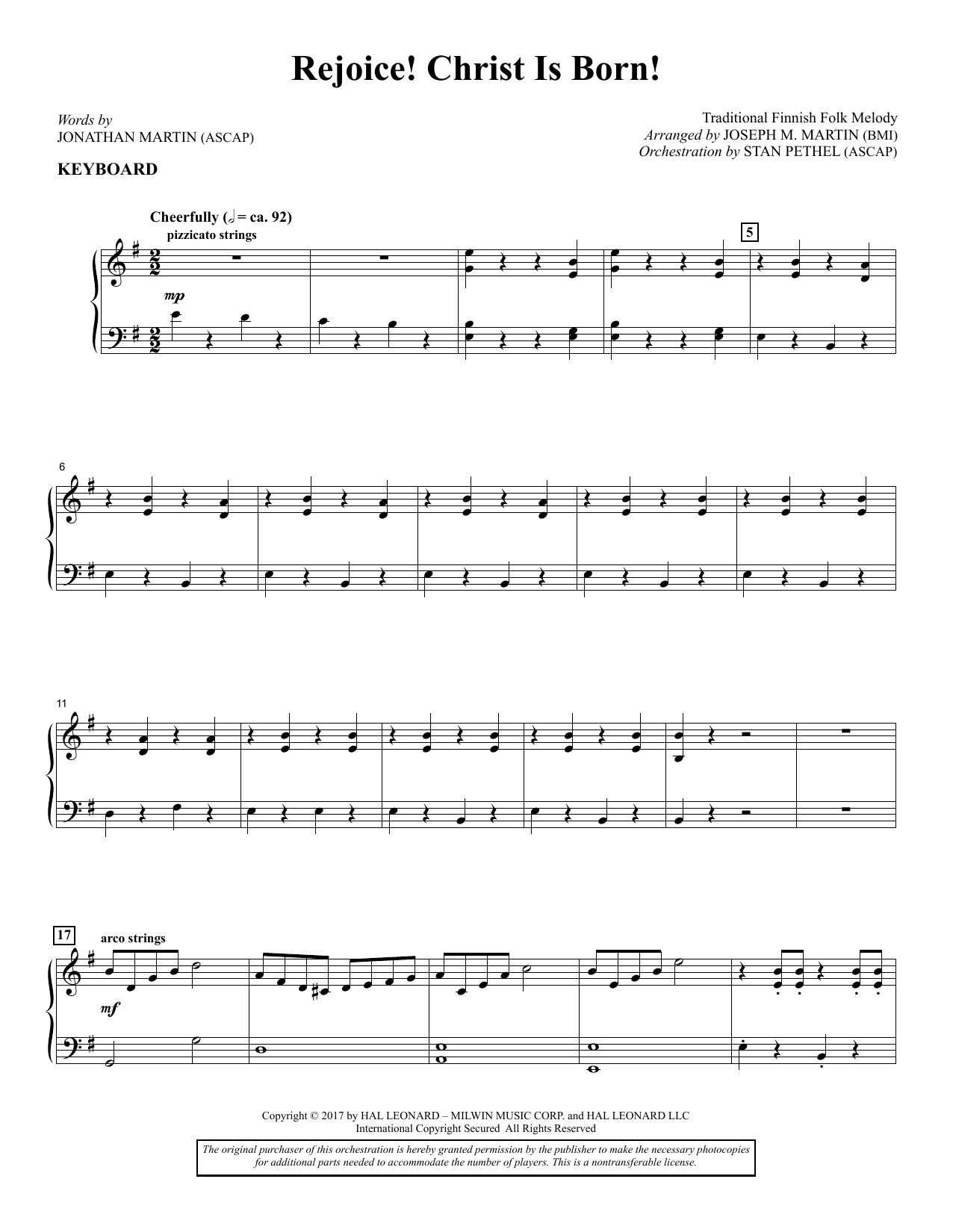 Learn to play Joseph M. Martin Rejoice! Christ Is Born! - Keyboard sheet music for Choir Instrumental Pak in minutes. Joseph M. Martin Rejoice! Christ Is Born! - Keyboard sheet music preview music notes and score for Choir Instrumental Pak including 4 page(s)