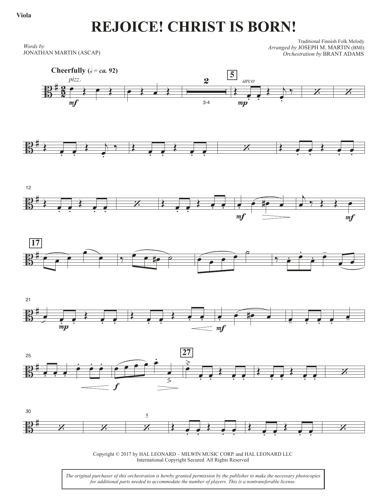 Learn to play Joseph M. Martin Rejoice! Christ Is Born! - Viola sheet music for Choir Instrumental Pak in minutes. Joseph M. Martin Rejoice! Christ Is Born! - Viola sheet music preview music notes and score for Choir Instrumental Pak including 3 page(s)