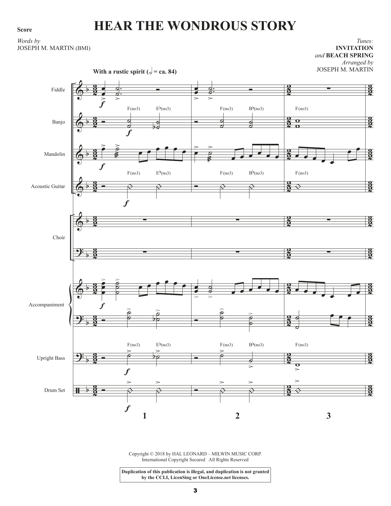 Joseph M. Martin Rhapsody in Bluegrass - Full Score sheet music preview music notes and score for Choir Instrumental Pak including 210 page(s)