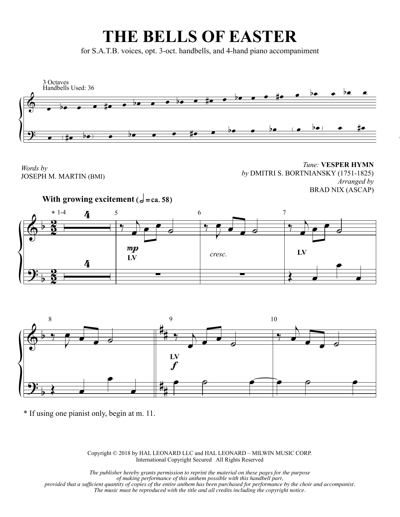 Learn to play Joseph M. Martin The Bells of Easter (arr. Brad Nix) - Handbells sheet music for Choir Instrumental Pak in minutes. Joseph M. Martin The Bells of Easter (arr. Brad Nix) - Handbells sheet music preview music notes and score for Choir Instrumental Pak including 5 page(s)