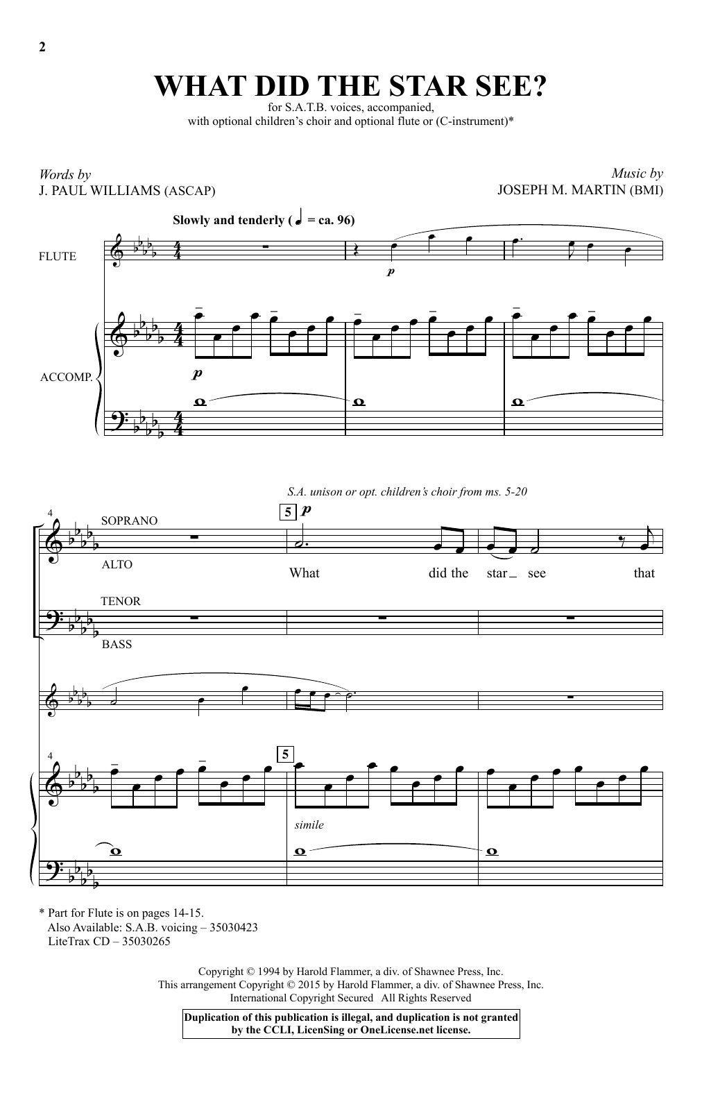 Learn to play Joseph M. Martin What Did The Star See? sheet music for Choral in minutes. Joseph M. Martin What Did The Star See? sheet music preview music notes and score for Choral including 14 page(s)