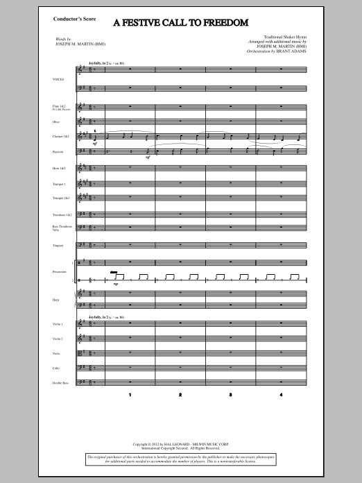 Learn to play Joseph Martin A Festive Call to Freedom - Score sheet music for Choir Instrumental Pak in minutes. Joseph Martin A Festive Call to Freedom - Score sheet music notes and chords