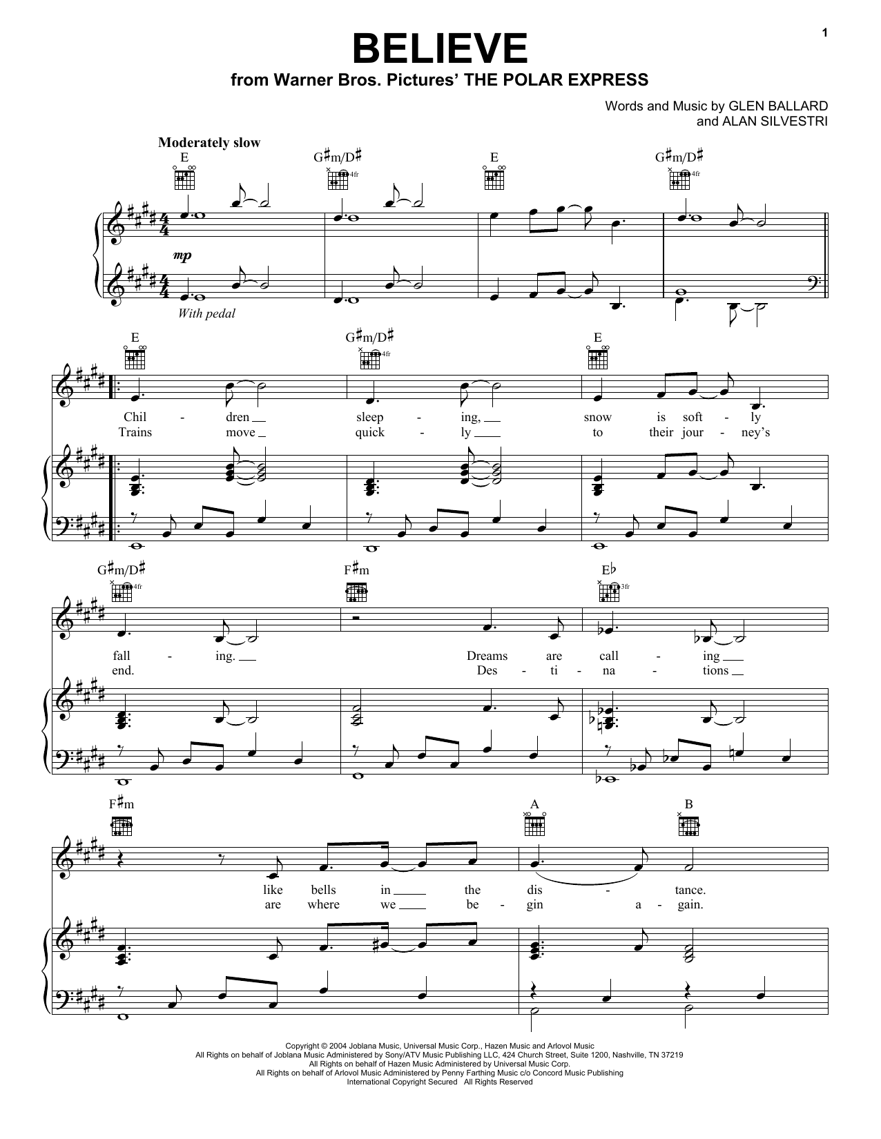 Learn to play Josh Groban Believe (from The Polar Express) sheet music for Easy Piano in minutes. Josh Groban Believe (from The Polar Express) sheet music preview music notes and score for Easy Piano including 4 page(s)