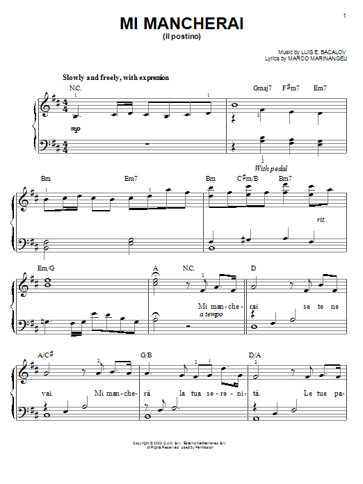 Learn to play Josh Groban Mi Mancherai sheet music for Easy Piano in minutes. Josh Groban Mi Mancherai sheet music notes and chords