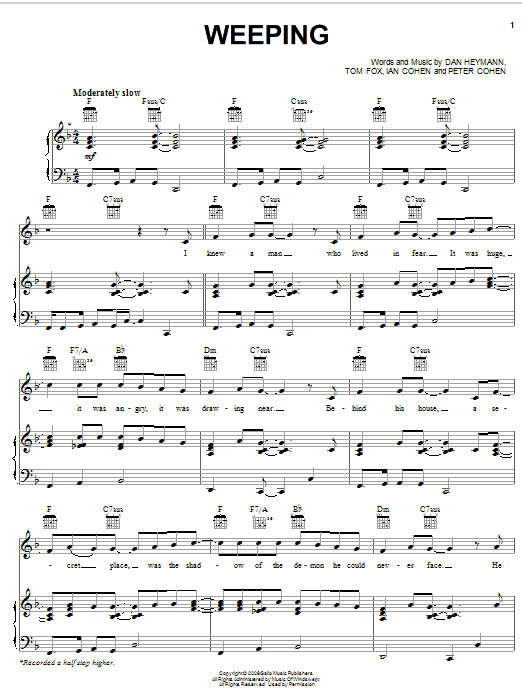 Learn to play Josh Groban Weeping sheet music for Easy Piano in minutes. Josh Groban Weeping sheet music preview music notes and score for Easy Piano including 7 page(s)
