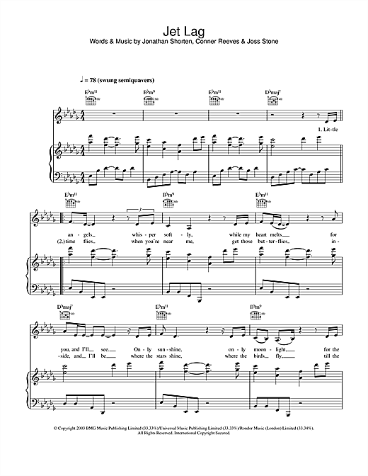 Learn to play Joss Stone Jet Lag sheet music for Piano, Vocal & Guitar in minutes. Joss Stone Jet Lag sheet music notes and chords