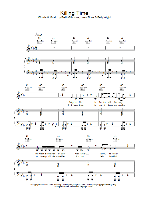 Learn to play Joss Stone Killing Time sheet music for Piano, Vocal & Guitar in minutes. Joss Stone Killing Time sheet music preview music notes and score for Piano, Vocal & Guitar including 6 page(s)