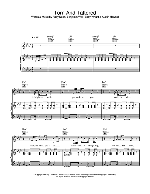Learn to play Joss Stone Torn And Tattered sheet music for Piano, Vocal & Guitar in minutes. Joss Stone Torn And Tattered sheet music notes and chords