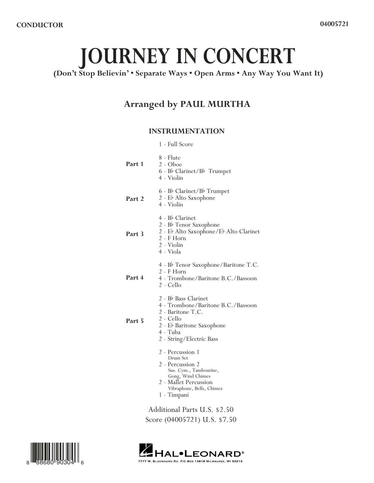 Learn to play Journey Journey in Concert (arr. Paul Murtha) - Conductor Score (Full Score) sheet music for Concert Band in minutes. Journey Journey in Concert (arr. Paul Murtha) - Conductor Score (Full Score) sheet music preview music notes and score for Concert Band including 28 page(s)