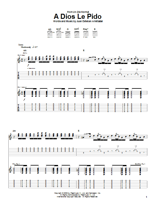 Learn to play Juanes A Dios Le Pido sheet music for Real Book – Melody & Chords in minutes. Juanes A Dios Le Pido sheet music preview music notes and score for Real Book – Melody & Chords including 3 page(s)