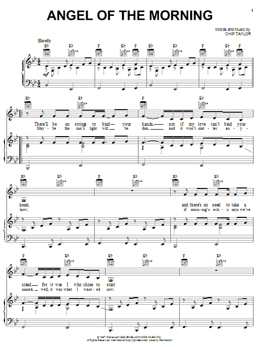 Learn to play Juice Newton Angel Of The Morning sheet music for Piano, Vocal & Guitar (Right-Hand Melody) in minutes. Juice Newton Angel Of The Morning sheet music notes and chords