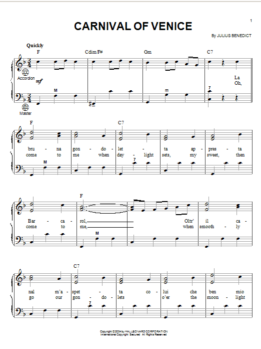 Learn to play Julius Benedict Carnival Of Venice sheet music for Guitar Tab in minutes. Julius Benedict Carnival Of Venice sheet music preview music notes and score for Guitar Tab including 4 page(s)