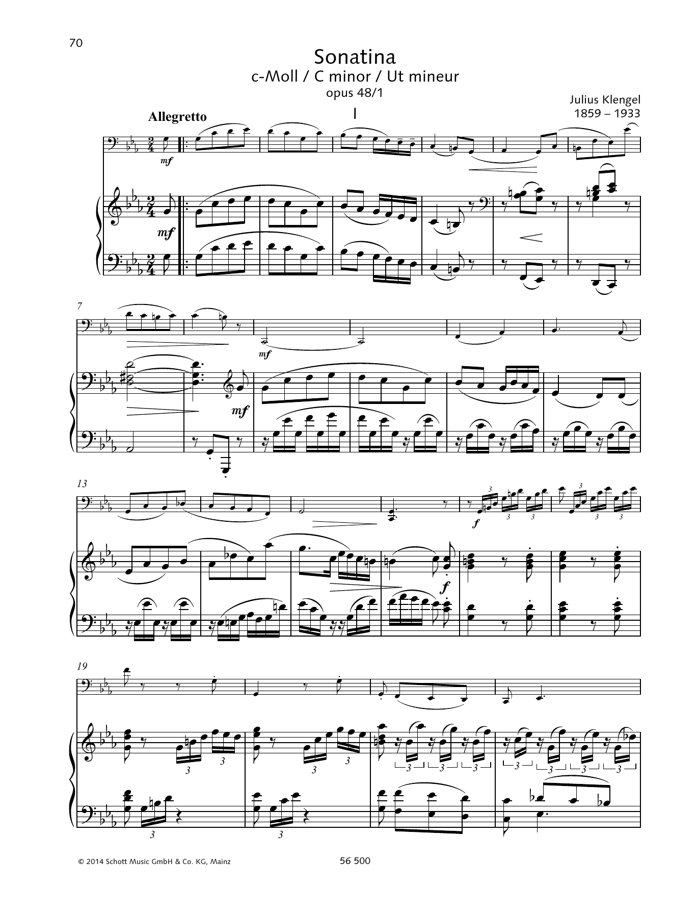 Learn to play Julius Klengel Sonatina C minor sheet music for String Solo in minutes. Julius Klengel Sonatina C minor sheet music preview music notes and score for String Solo including 19 page(s)