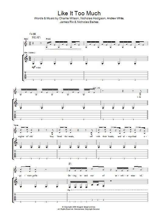 Learn to play Kaiser Chiefs Like It Too Much sheet music for Guitar Tab in minutes. Kaiser Chiefs Like It Too Much sheet music preview music notes and score for Guitar Tab including 4 page(s)