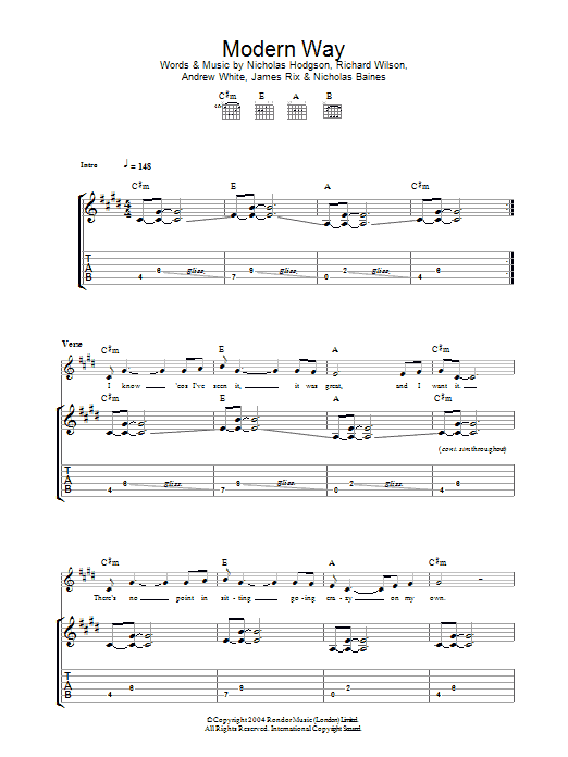 Kaiser Chiefs Modern Way sheet music preview music notes and score for Guitar Tab including 9 page(s)