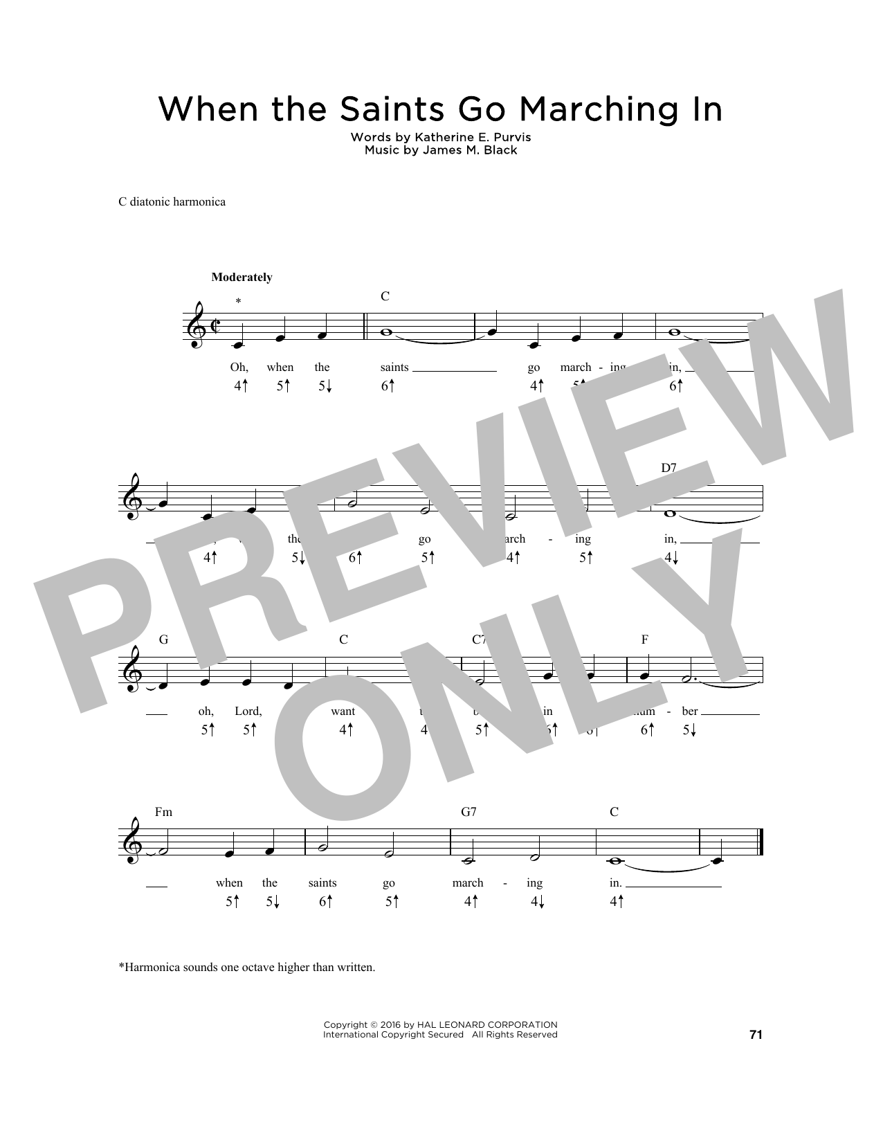Learn to play Katherine E. Purvis When The Saints Go Marching In sheet music for Super Easy Piano in minutes. Katherine E. Purvis When The Saints Go Marching In sheet music preview music notes and score for Super Easy Piano including 1 page(s)