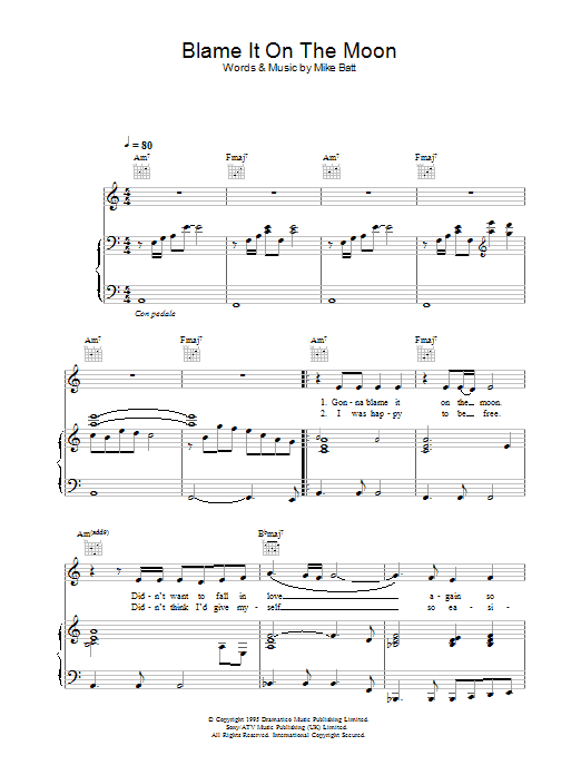 Learn to play Katie Melua Blame It On The Moon sheet music for Piano in minutes. Katie Melua Blame It On The Moon sheet music preview music notes and score for Piano including 3 page(s)