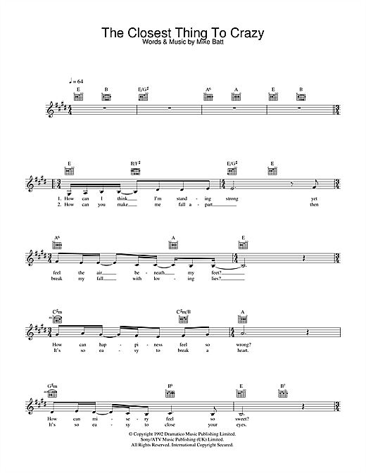 Learn to play Katie Melua The Closest Thing To Crazy sheet music for Easy Piano in minutes. Katie Melua The Closest Thing To Crazy sheet music preview music notes and score for Easy Piano including 3 page(s)