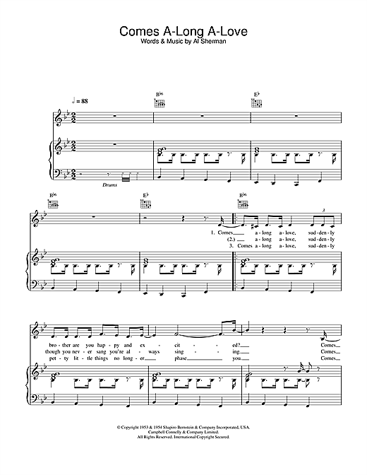 Learn to play Kay Starr Comes A-Long A-Love sheet music for Piano, Vocal & Guitar in minutes. Kay Starr Comes A-Long A-Love sheet music notes and chords