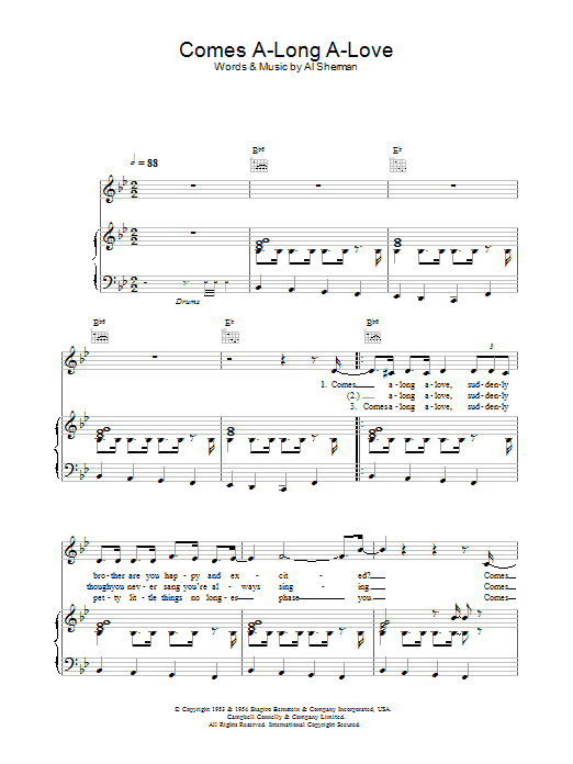 Learn to play Kay Starr Comes A-Long A-Love sheet music for Piano, Vocal & Guitar in minutes. Kay Starr Comes A-Long A-Love sheet music preview music notes and score for Piano, Vocal & Guitar including 5 page(s)