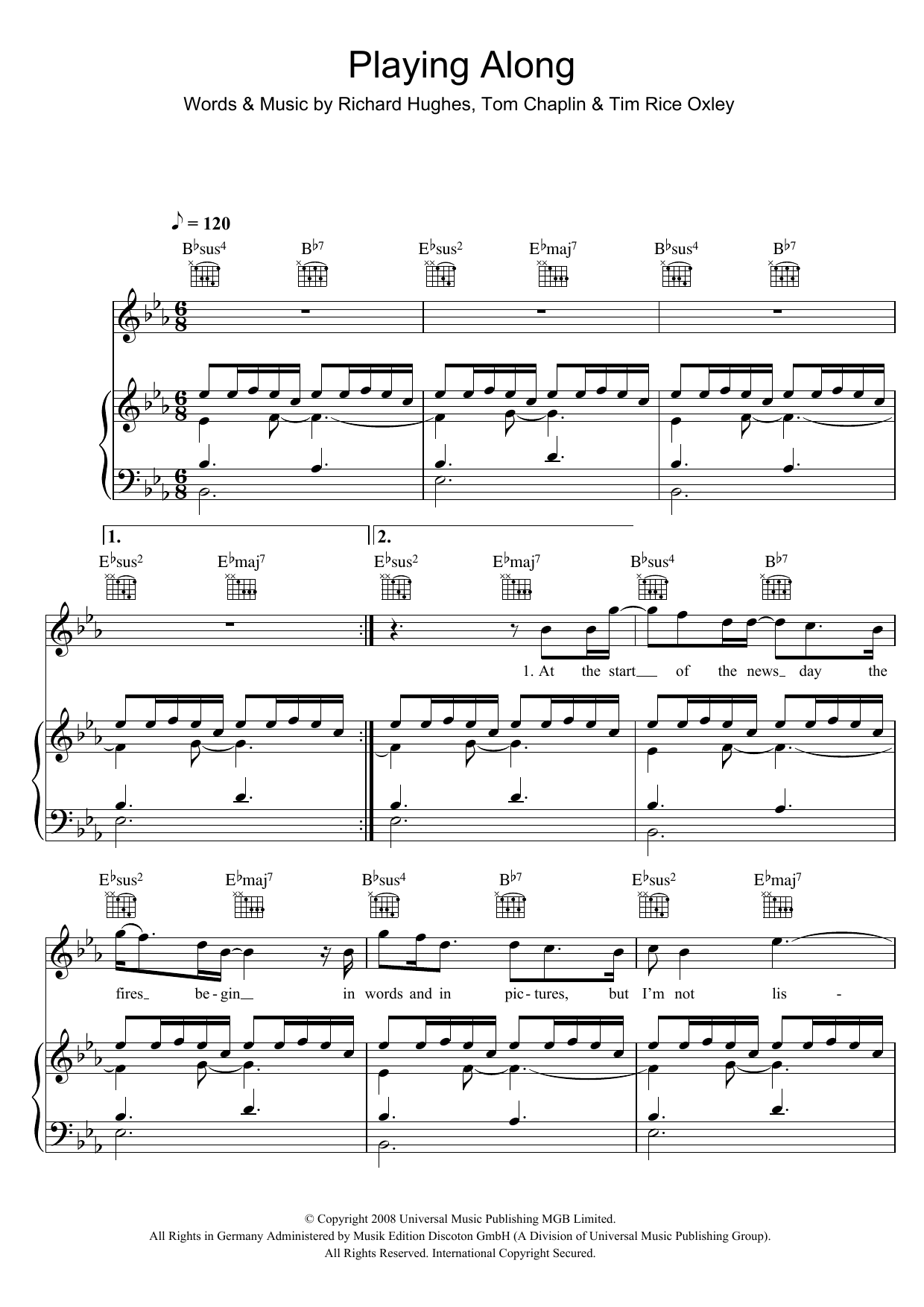 Learn to play Keane Playing Along sheet music for Piano, Vocal & Guitar in minutes. Keane Playing Along sheet music preview music notes and score for Piano, Vocal & Guitar including 6 page(s)