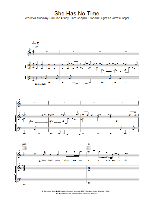 Learn to play Keane She Has No Time sheet music for Easy Piano in minutes. Keane She Has No Time sheet music preview music notes and score for Easy Piano including 4 page(s)