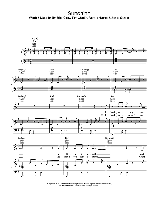 Learn to play Keane Sunshine sheet music for Easy Piano in minutes. Keane Sunshine sheet music notes and chords