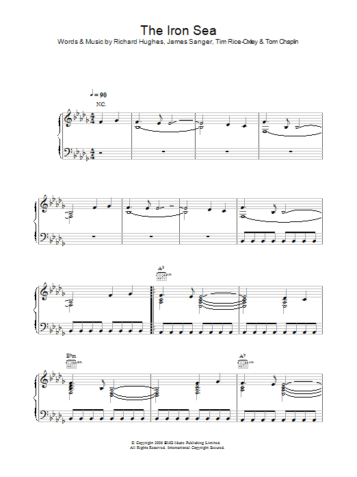 Keane The Iron Sea sheet music preview music notes and score for Piano including 2 page(s)