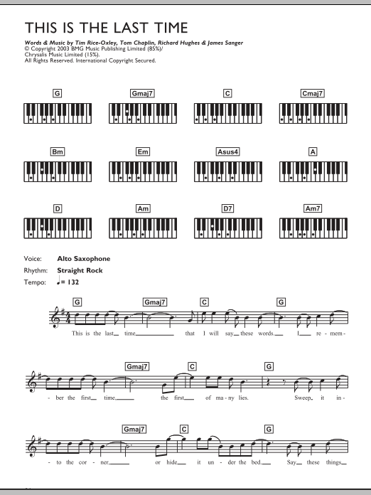 Learn to play Keane This Is The Last Time sheet music for Melody Line, Lyrics & Chords in minutes. Keane This Is The Last Time sheet music preview music notes and score for Melody Line, Lyrics & Chords including 2 page(s)