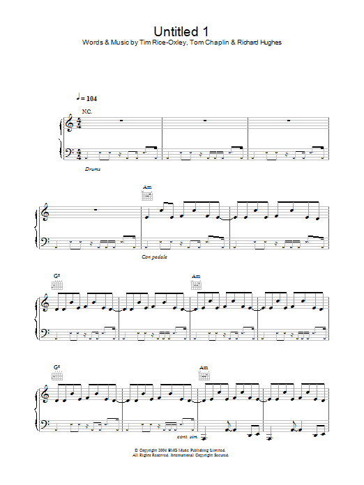 Learn to play Keane Untitled 1 sheet music for Piano, Vocal & Guitar in minutes. Keane Untitled 1 sheet music preview music notes and score for Piano, Vocal & Guitar including 6 page(s)