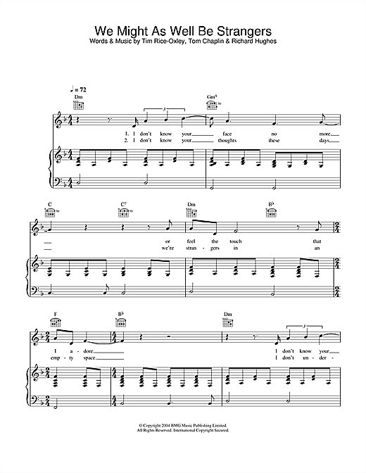 Learn to play Keane We Might As Well Be Strangers sheet music for Easy Piano in minutes. Keane We Might As Well Be Strangers sheet music notes and chords